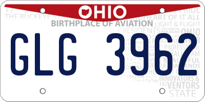 OH license plate GLG3962