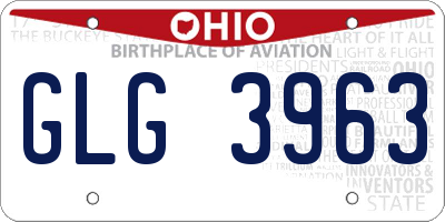 OH license plate GLG3963