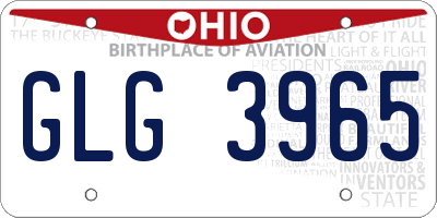 OH license plate GLG3965