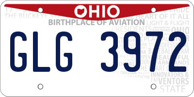 OH license plate GLG3972
