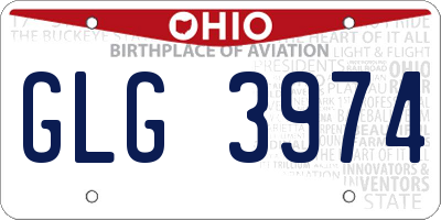 OH license plate GLG3974