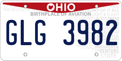 OH license plate GLG3982