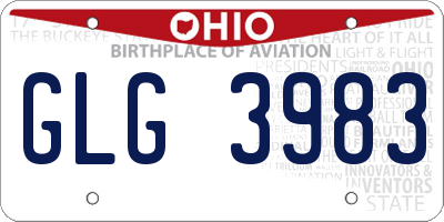 OH license plate GLG3983
