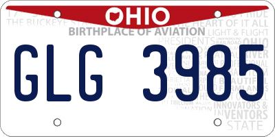 OH license plate GLG3985