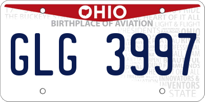 OH license plate GLG3997