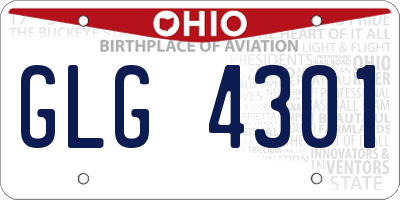 OH license plate GLG4301