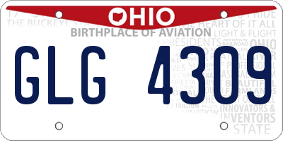 OH license plate GLG4309