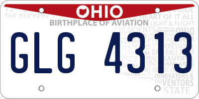 OH license plate GLG4313