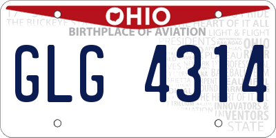 OH license plate GLG4314