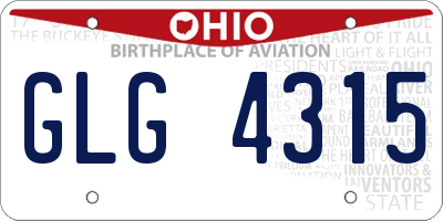 OH license plate GLG4315