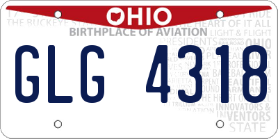 OH license plate GLG4318
