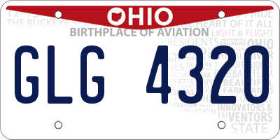OH license plate GLG4320