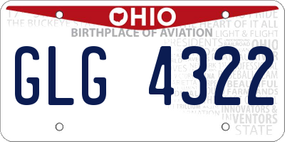 OH license plate GLG4322