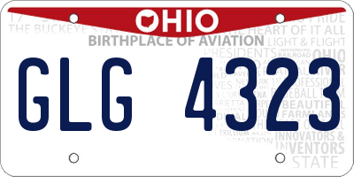 OH license plate GLG4323