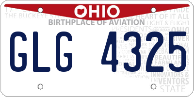 OH license plate GLG4325