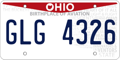 OH license plate GLG4326