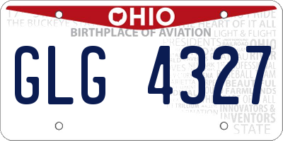 OH license plate GLG4327