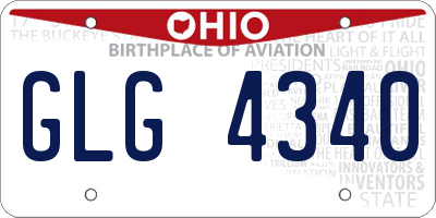 OH license plate GLG4340