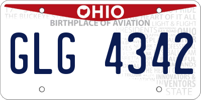 OH license plate GLG4342