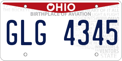 OH license plate GLG4345