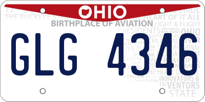 OH license plate GLG4346
