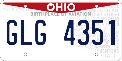 OH license plate GLG4351