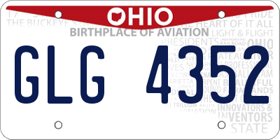 OH license plate GLG4352