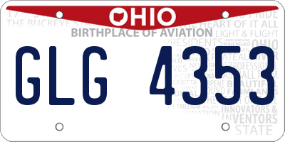 OH license plate GLG4353