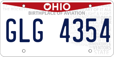 OH license plate GLG4354