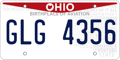 OH license plate GLG4356