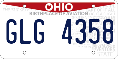 OH license plate GLG4358
