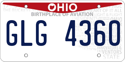 OH license plate GLG4360