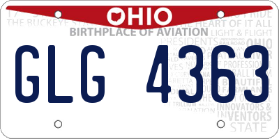 OH license plate GLG4363