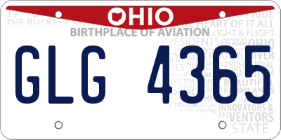 OH license plate GLG4365