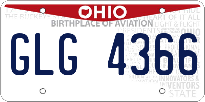 OH license plate GLG4366