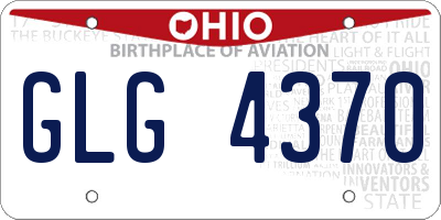 OH license plate GLG4370
