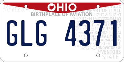 OH license plate GLG4371