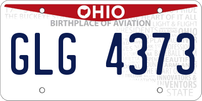 OH license plate GLG4373