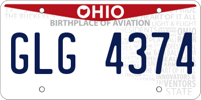 OH license plate GLG4374