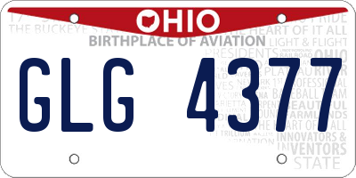 OH license plate GLG4377