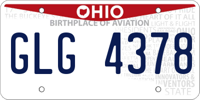 OH license plate GLG4378