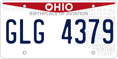 OH license plate GLG4379