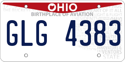 OH license plate GLG4383