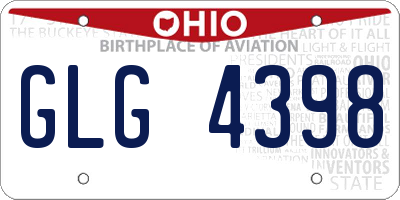 OH license plate GLG4398