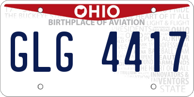 OH license plate GLG4417