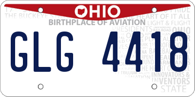 OH license plate GLG4418