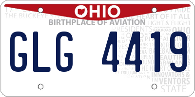 OH license plate GLG4419