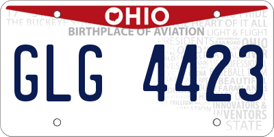 OH license plate GLG4423