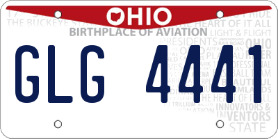 OH license plate GLG4441
