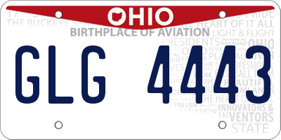 OH license plate GLG4443